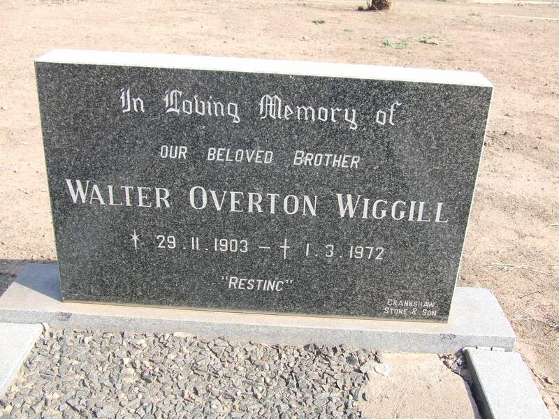 WIGGILL Walter Overton 1903-1972