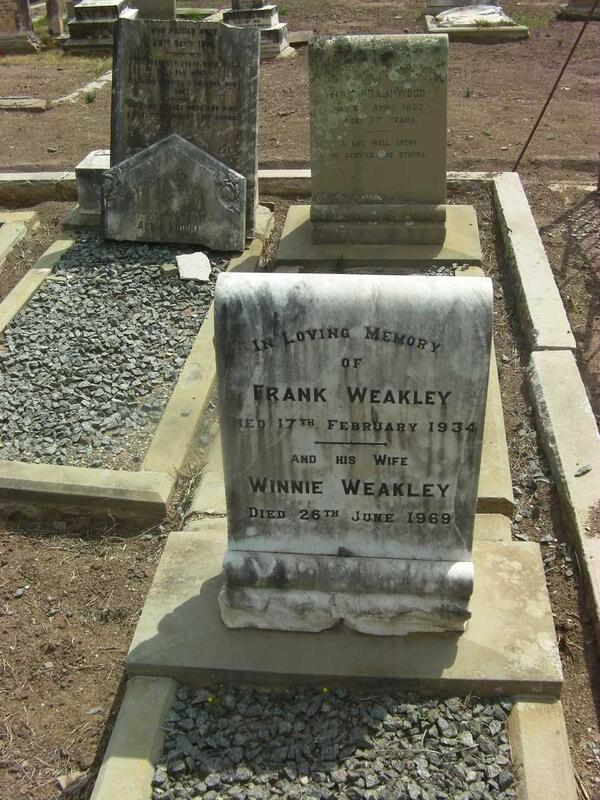 WEAKLEY Frank -1934 & Winnie -1969