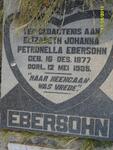 EBERSOHN J.F.P. 1873-1954 & Elizabeth Johanna Petronella 1877-1935