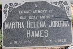 HAMES Martha Helena Jordina 1897-1975