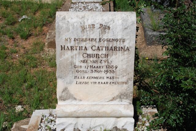 CHURCH Martha Catharina nee VAN ZYL 1889-1933