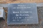 PLESSIS Maria Elizabeth, du 1911-1993