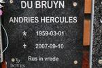 BRUYN Andries Hercules, du 1959-2007