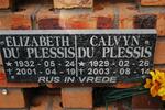 PLESSIS Calvyn, du 1929-2003 & Elizabeth 1932-2001