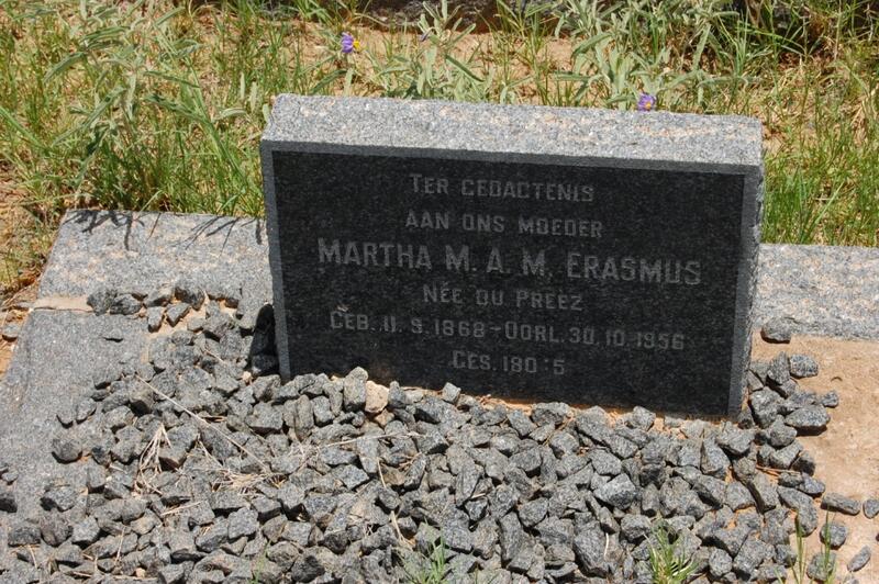 ERASMUS Martha M.A.M. nee DU PREEZ 1868-1956