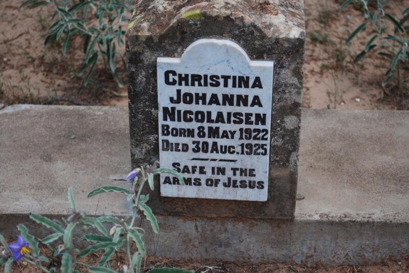 NICOLAISEN Christina Johanna 1922-1925