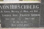 HIRSCHBERG Francis Arthur, von 1894-1960 & Louisa Ann 1894-1982
