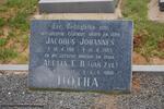 BOTHA Jacobus Johannes 1918-1983 & Aletta E.B. VAN ZYL 1927-1986