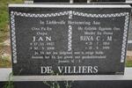 VILLIERS Jan, de 1927-2000 & Rina C M. 1934-1999