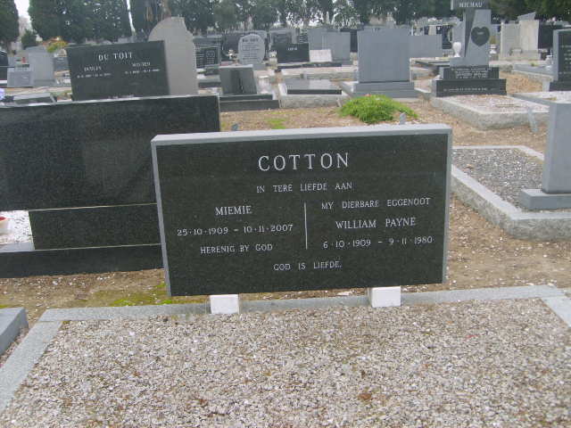 COTTON William Payne 1909-1980 & Miemie 1909-2007