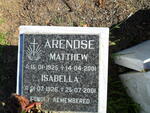 ARENDSE Matthew 1925-2001 & Isabella 1926-2001