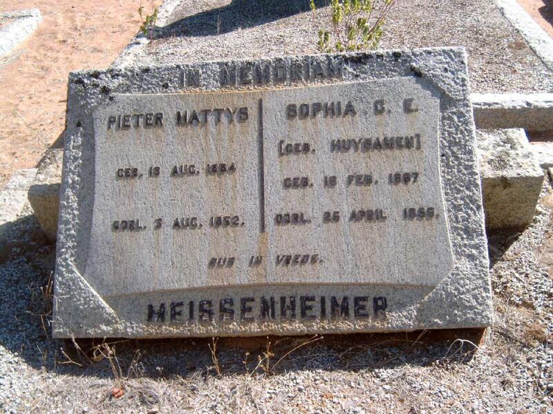 MEISSEMHEIMER Pieter Mattys 1834-1852 & Sophia G.E. HUYSAMEN 1887-1956