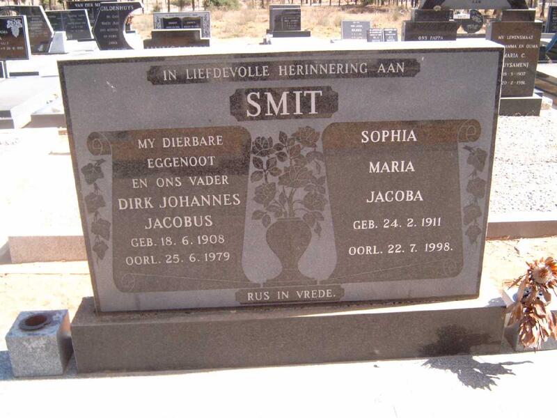 SMIT Dirk Johannes Jacobus 1908-1979 & Sophia Maria Jacoba 1911-1998