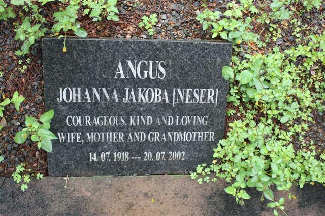 ANGUS Johanna Jakoba nee NESER 1918-2002