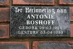 BOSHOFF Antonie 1924-1989