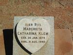 KLEM Margrieta Catharina 1879-1940