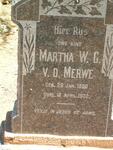 MERWE Martha W.G., v.d. 1930-1932