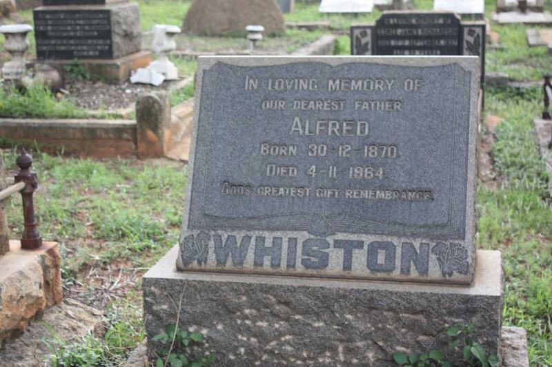 WHISTON Alfred 1870-1964
