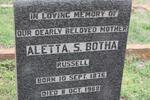 BOTHA Aletta S. nee RUSSELL 1876-1968
