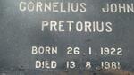 PRETORIUS Cornelius John 1922-1981