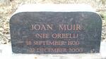 MUIR Joan nee ORBELL 1920-2000