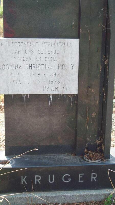 KRUGER Jacomina Christina Molly 1897-1978