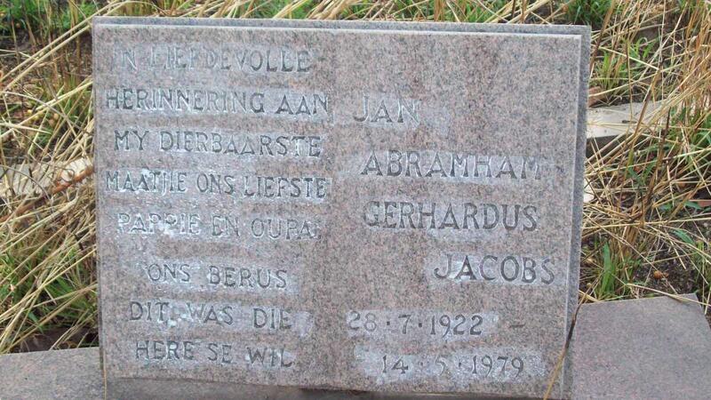 JACOBS Jan Abramham Gerhardus 1922-1979