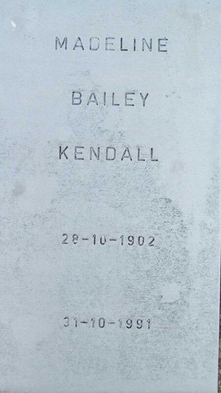 KENDALL Madeline Bailey 1902-1991