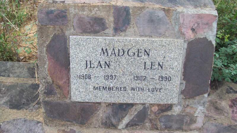 MADGEN Len 1902-1990 & Jean 1908-1997