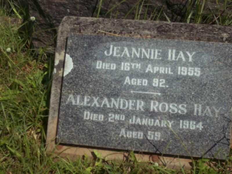 HAY Jeannie -1955 :: HAY Alexander Ross -1964