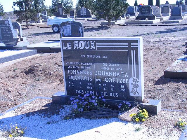 ROUX Johannes Francois, le 1910-1989 & Johanna E.A. COETZEE 1915-1999