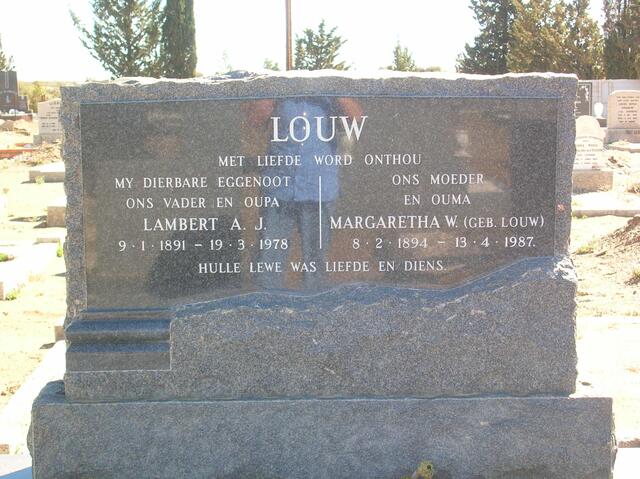 LOUW Lambert A.J. 1891-1978 & Margaretha W. LOUW 1894-1987