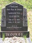BOSHOFF Margrietha Elizabeth 1883-1927
