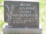 DEVENTER  Susanna Josina, van 1908-1982