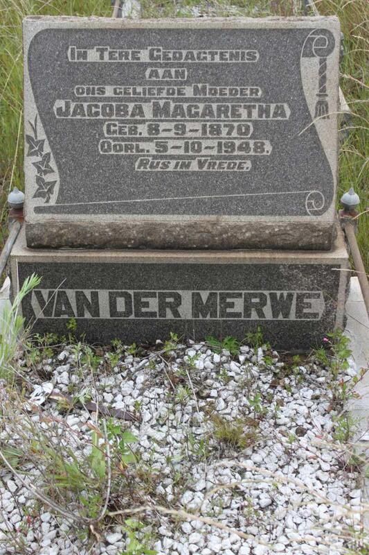 MERWE Jacoba Magaretha, van der 1870-1948