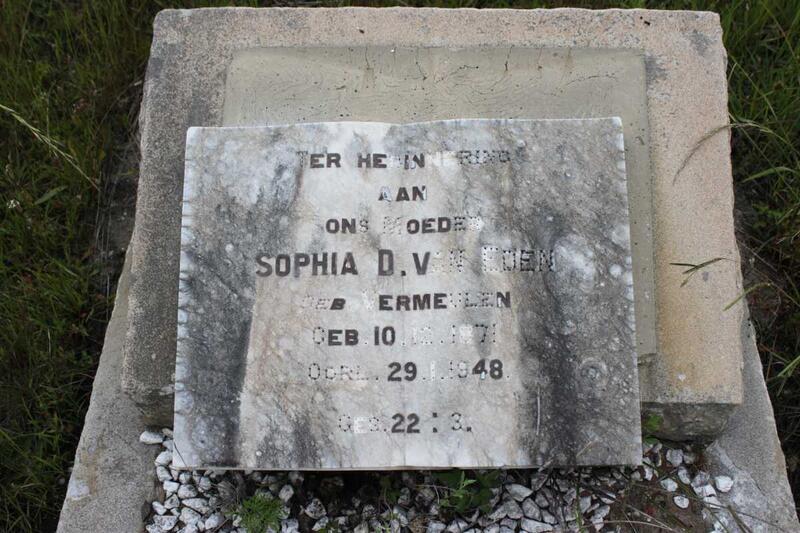 EEDEN Sophia D., van geb VERMEULEN 1871-1948