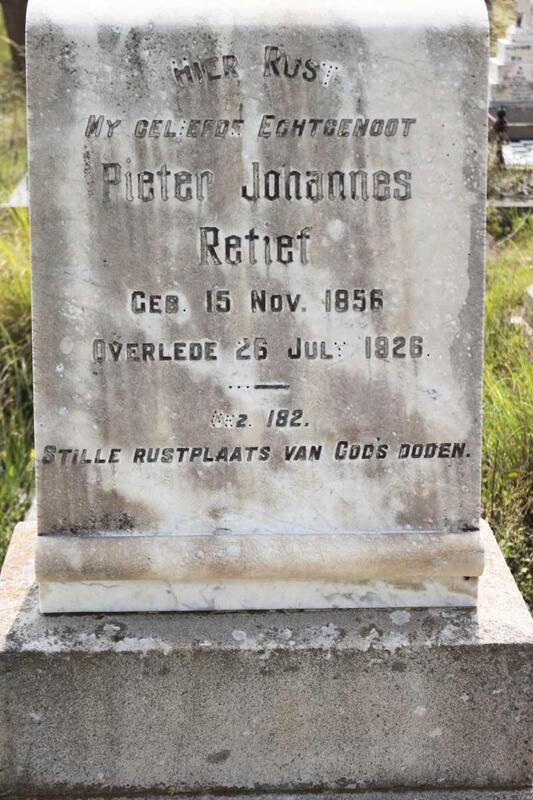 RETIEF Pieter Johannes 1856-1926