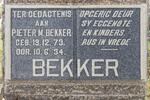 BEKKER Pieter M. 1873-1934 