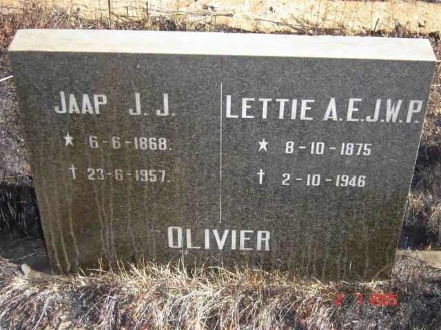 OLIVIER J.J. 1868-1957 & A.E.J.W.P. 1875-1946