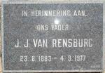 RENSBURG J.J., van 1883-1977