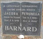 BARNARD Jacoba Petronella nee DU PLESSIS 1886-1940
