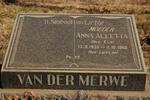 MERWE Anna Aletta, van der nee ELS 1935-1960