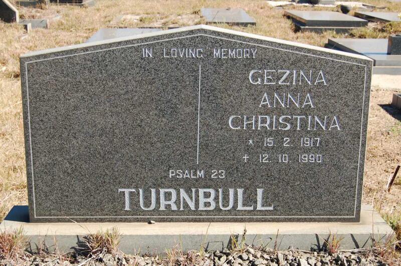 TURNBULL Gezina Anna Christina 1917-1990