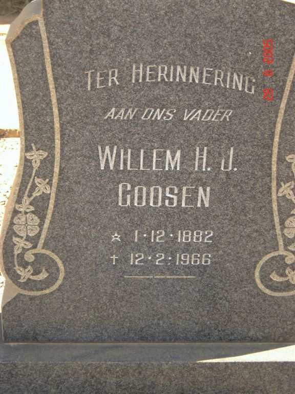GOOSEN Willem H.J. 1882-1966