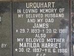 URQUHART James 1893-1981 & Matilda Harriet 1897-1986