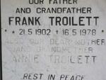TROILETT Frank 1902-1978 & Annie 1902-1981