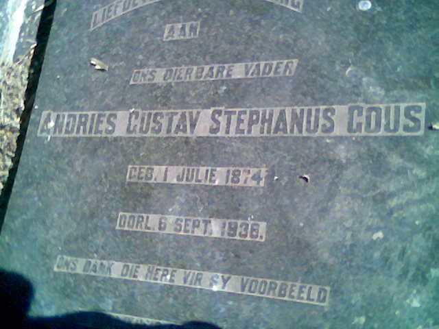 GOUS Andries Gustav Stephanus 1874-1936