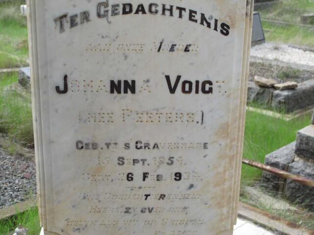 VOIGT Johanna nee PEETERS 1854-1934