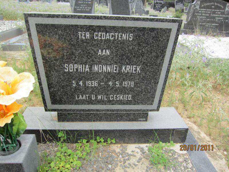 KRIEK Sophia 1936-1978