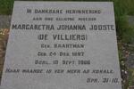 JOOSTE Margaretha Johanna formerly DE VILLIERS nee BAARTMAN 1887-1966
